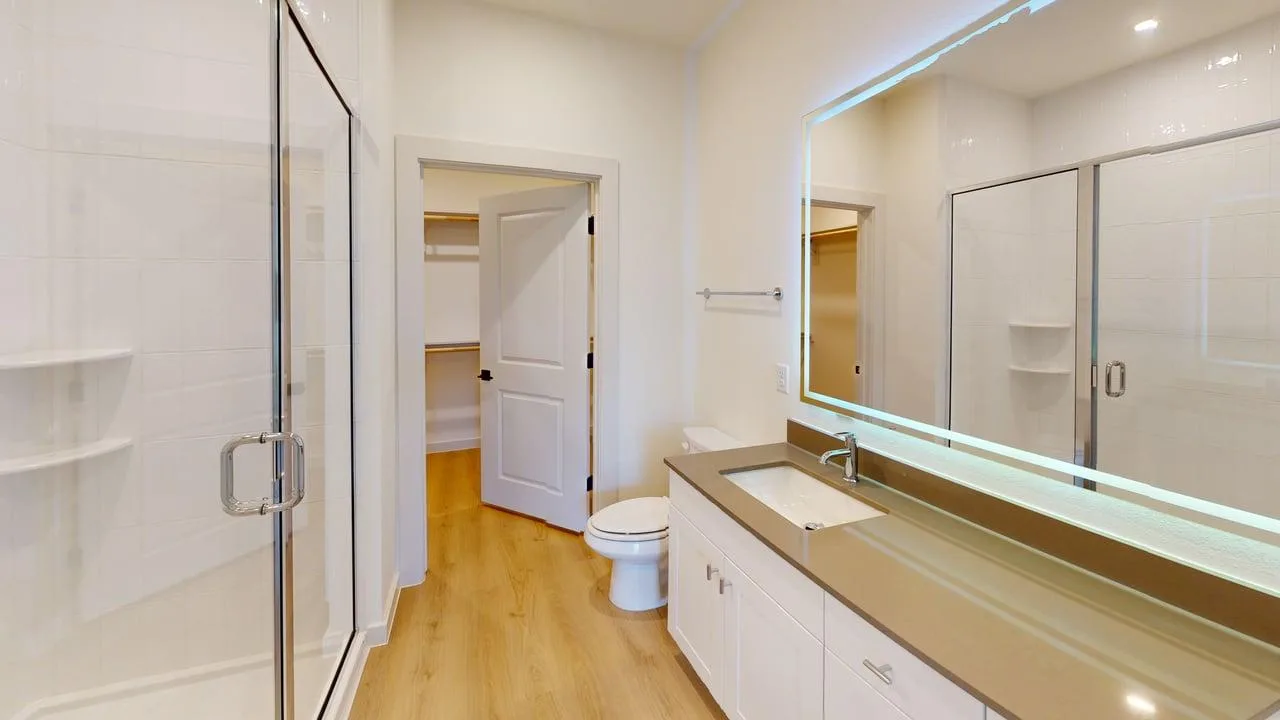 Bathroom of the finished B1 two bedroom at The Parker