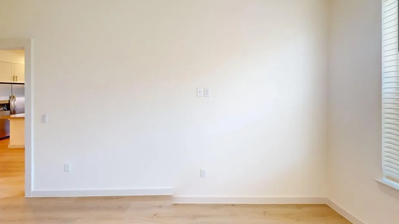 Bedroom of the finished B1 two bedroom at The Parker