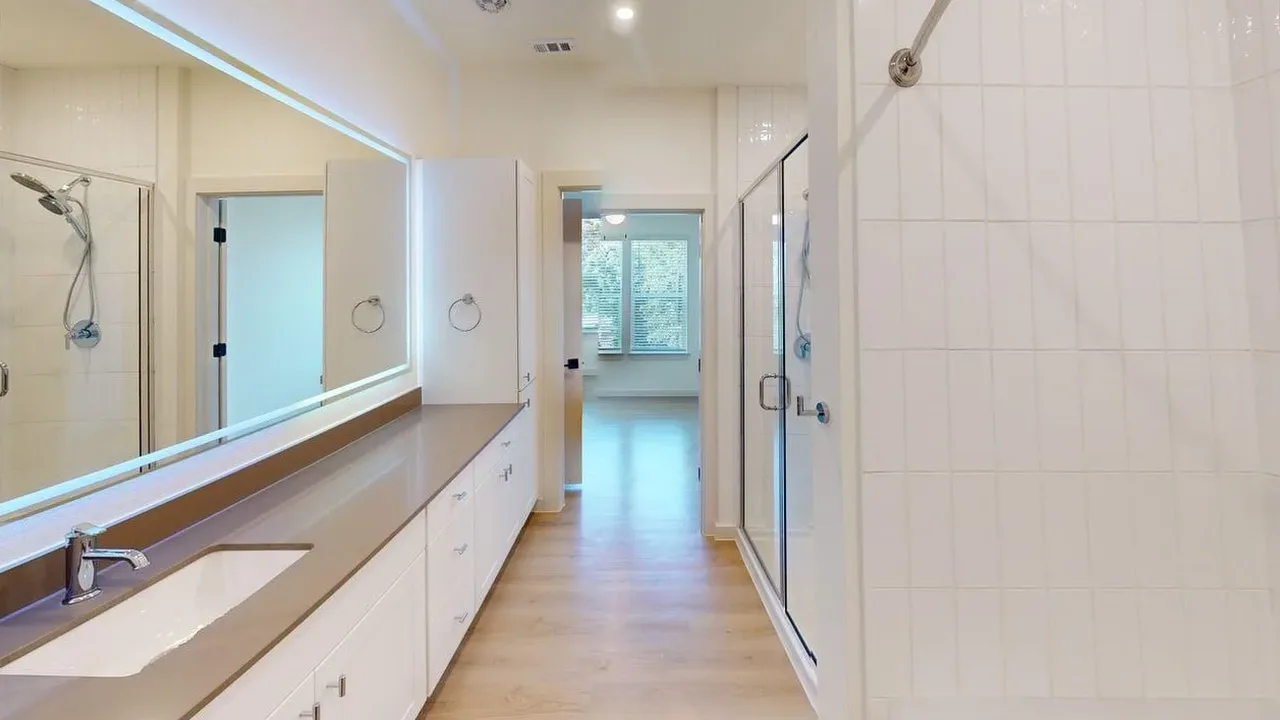 Bathroom of the finished C1 three bedroom at The Parker