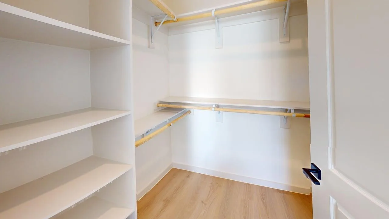 Closet of the finished C1 three bedroom at The Parker