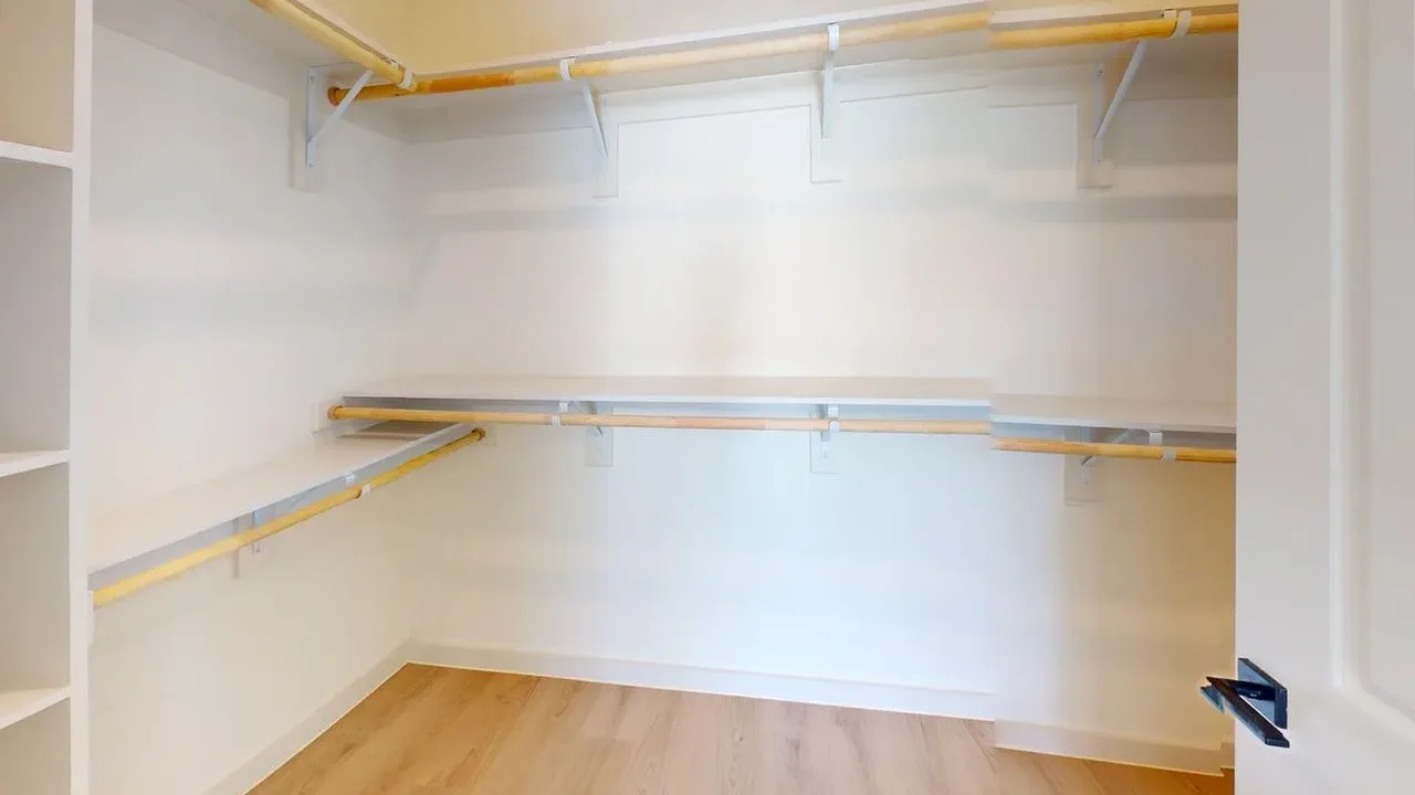 Closet of the finished C1 three bedroom at The Parker