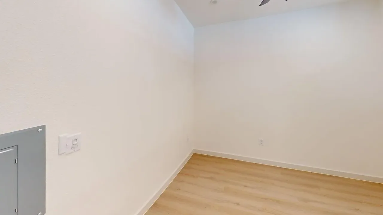 Sleeping area of the finished S1 studio at The Parker