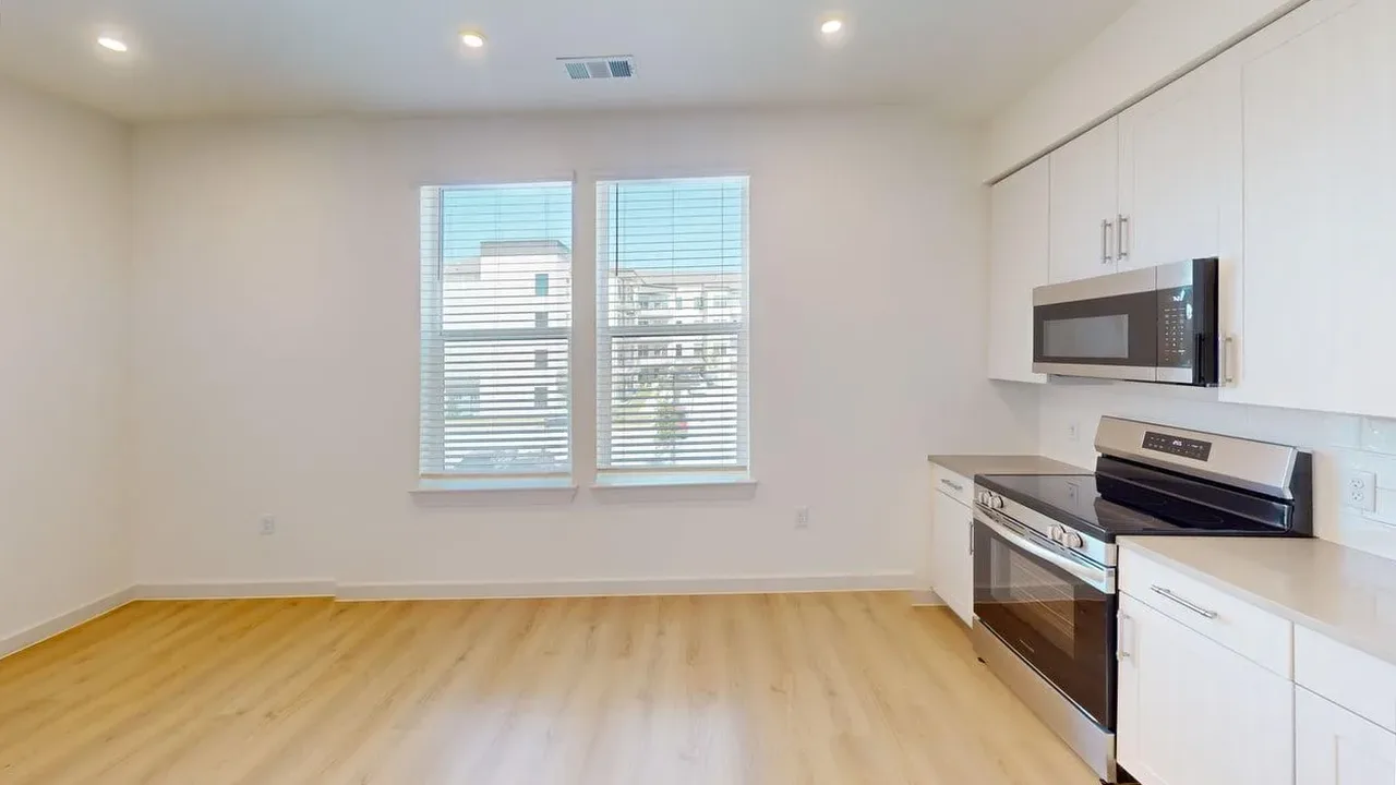 Kitchen of the finished S1 studio at The Parker